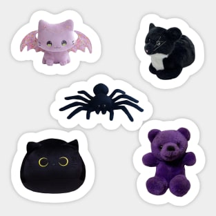 Purple Goth Kawaii Plushies Sticker Pack Sticker